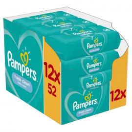 Pampers Fresh Clean Wipes Μωρομάντηλα 12 x 52 τεμ