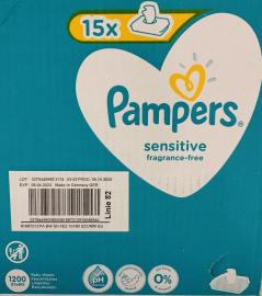 Pampers Sensitive Baby Wipes 15 x 80pcs