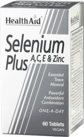 Health Aid Selenium Plus (Vitamins A,C,E)  Zinc 60tabs