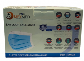 Poli MeyMed Μάσκες Προσώπου Μπορντώ με Λεπτό Λάστιχο Medical 3ply Mask Χειρουργικές 50 Τεμάχια [10 Τεμάχια ανά Σακουλάκι x 5 Σακουλάκια]