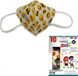 Famex Mask Kids Παιδικές Μάσκες Προστασίας FFP2 NR Emoticons 10 Τεμάχια σε Κουτί