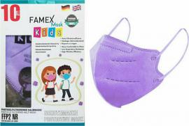 Famex Mask Kids Παιδικές Μάσκες Προστασίας FFP2 NR Λιλά 10 Τεμάχια σε Κουτί