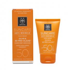Apivita Suncare Anti-Wrinkle Face Cream SPF50 με Ελιά & 3D Pro-Algae® 50ml
