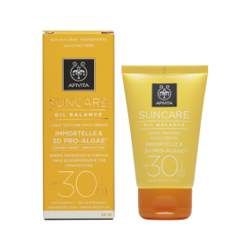 Apivita Suncare Oil Balance Light Texture Face Cream SPF30 με Eλίχρυσο & 3D PRO-ALGAE® 50ml