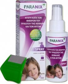 Paranix Spray Αγωγή Κατά Των Φθειρών Του Τριχωτού Της Κεφαλής Και Των Αυγών 100ml +Κτένα