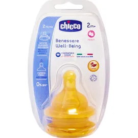 Chicco Θηλή Καουτσούκ, Μέτρια Ροή 2m+ 2τεμ.