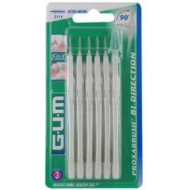 GUM 2114 ΜΕΣΟΔΟΝΤΙΑ ΒΟΥΡΤΣΑΚΙΑ  BI-DIRECTION ΛΕΥΚΟ CYLINDRICAL 0,7mmx6