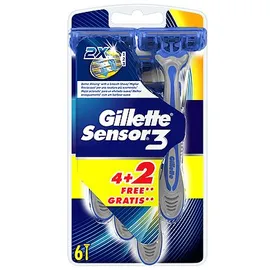 Gillette Sensor 3 Ξυραφάκια μιας χρήσης 6τμχ (4+2 Δώρο)