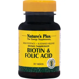 NATURE'S PLUS Biotin 2mg & Folic Acid 800mcg SR 30tabs