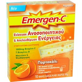Emergen-C Βιταμίνη C 1000mg 10φακ. 99gr Με Γεύση Πορτοκάλι