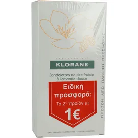 Klorane Cold Wax Small Strips with Sweet Almond PROMO ΤΟ 2ο ΠΡΟΪΟΝ 1€, 2 x 6 διπλές ταινίες