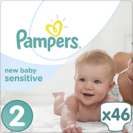 PAMPERS New Baby Sensitive Mini Νο2 (3-6kg) 46τμχ