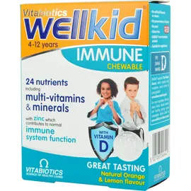 VITABIOTICS Wellkid Immune 4-12 Χρονών, 30 Μασώμενες Ταμπλέτες Πορτοκάλι-Λεμόνι