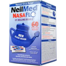 Neilmed Sinus Rinse 1 NasaFlo Netipot & 60 Premixed Packets
