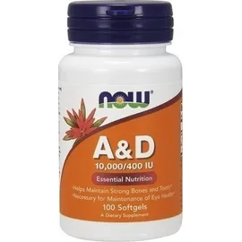 Now Foods Vitamin A&D 10,000 IU/400IU 100 Softgels.