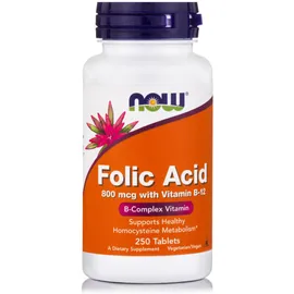 Now Foods Folic Acid 800mcg With Vitamin B-12 250tabs.