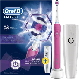 Oral-B Pro Toothbrush 750 3D White Pink + Gift Θήκη