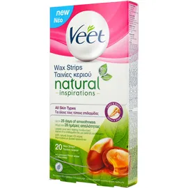 Veet Natural Inspirations Κρύο Κερί Όλους τους Τύπους Δέρματος 20τμχ