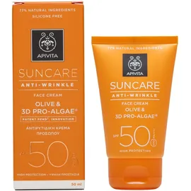 Apivita Suncare Anti-Wrinkle Face Cream SPF50 με Ελιά & 3D Pro-Algae® 50ml