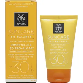 Apivita Suncare Oil Balance Light Texture Face Cream SPF30 με Eλίχρυσο & 3D PRO-ALGAE® 50ml