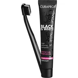Curaprox White is Black Oδοντόκρεμα 90ml & Οδοντόβουρτσα Λευκή
