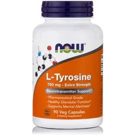 Now Foods L-Tyrosine 750mg - Extra Strenth 90 Veget.caps