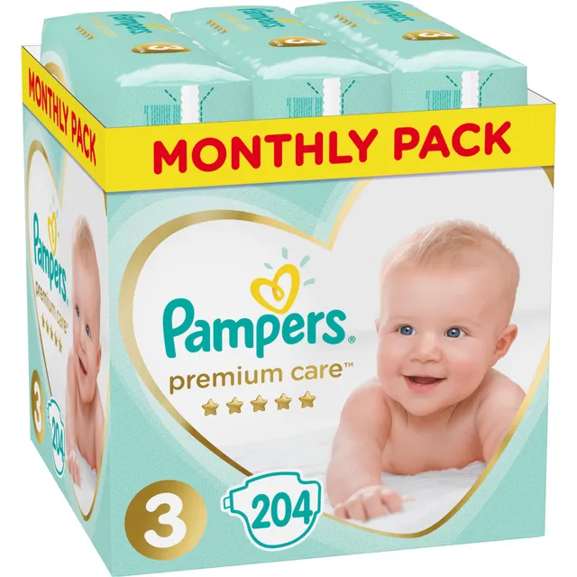 Pampers Premium Care 3 Monthly (6-10kg) 204 Πάνες - Fedra