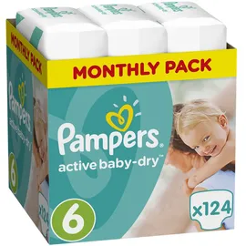 PAMPERS Active Baby Dry Monthly Pack Νο6 (15+kg) 124 Πάνες