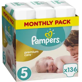 PAMPERS Premium Care No.5 (11-18 Κg) 136 Πάνες