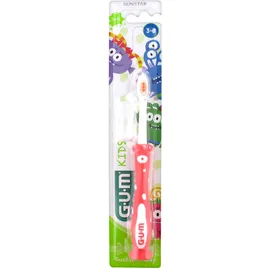 Gum 901 Kids Monsters Κόκκινη Παιδική Οδοντόβουρτσα 3-6 Ετών 1τμχ.