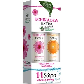 Power Health Echinacea Extra με Στέβια 20 αναβράζοντα δισκία & Vitamin C 500mg 20 αναβράζοντα δισκία