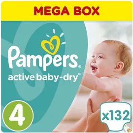Pampers Active Baby Dry No.4 (8-14kg) 132 Πάνες