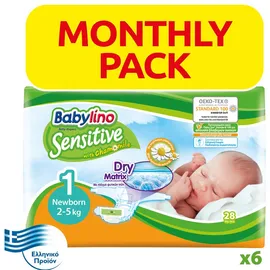 BABYLINO SENSITIVE Monthly Pack No1 (2-5kg) 168τεμ