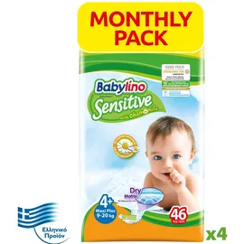 BABYLINO SENSITIVE Monthly Pack No4+ (9-20Kg) 184τεμ
