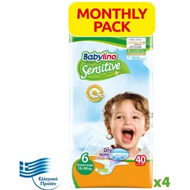 BABYLINO SENSITIVE Monthly Pack No6 (15-30Kg) 160τεμ