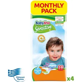 BABYLINO SENSITIVE Monthly Pack No7 (17+Kg) 152τεμ