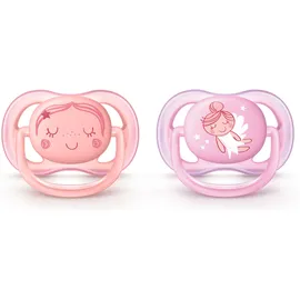 Avent Ultra Air 0-6m SCF345/20 Ορθοδοντική Πιπίλα Σιλικόνης Ρόζ 2 Τμχ