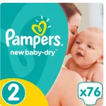 Pampers New Baby-Dry Jumbo Pack No 2 (3-6Kg) 76τμχ