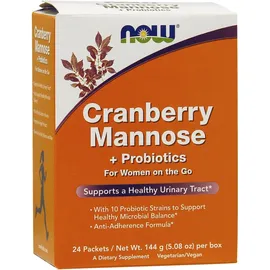 Now Foods Cranberry Mannose + Probiotics For Women On The Go 24 Packets