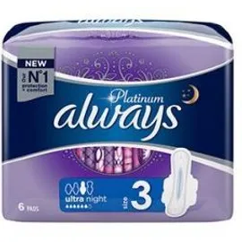Always Platinum Ultra Night Σερβιέτες Νο3 6τμχ