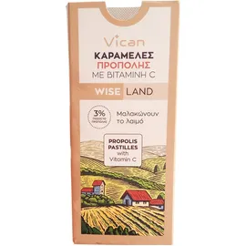 Vican Wise Land Καραμέλες Πρόπολης με Βιταμίνη C Χωρίς Ζάχαρη 22gr