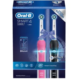Oral-B Smart 4 4900 Duo Pack Black & Pink Ηλεκτρική Οδοντόβουρτσα 1τμχ