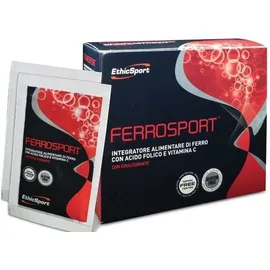 EthicSport Ferrosport Συμπλήρωμα Διατροφής με Σίδηρο, Φολικό Οξύ, Βιταμίνες C και Ε, 20 x 3gr Φακελάκια