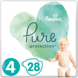 Pampers Pure Protection No.4 (9-14kg) 28 Πάνες