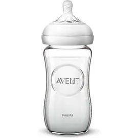 Avent Natural Γυάλινο Μπιμπερό 240ml 1m+ SCF053/17