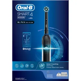 ORAL-B Smart4 4000 Επαναφορτιζόμενη Ηλεκτρική Οδοντόβουρτσα Black Edition 1τμχ