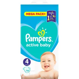 Pampers Active Baby Mega Pack No.4 (9-14kg) 132 Πάνες