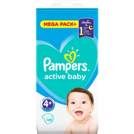 Pampers Active Baby Mega Pack No.4+ (10-15kg) 120Πάνες