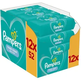 Pampers Fresh Clean Wipes Μωρομάντηλα 12 x 52 τεμ