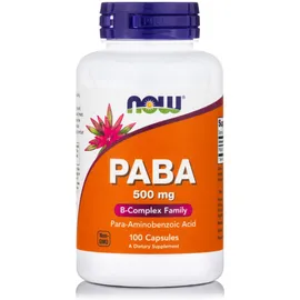 Now Foods PABA 500mg (Para-Aminobenzoic Acid) 100Caps